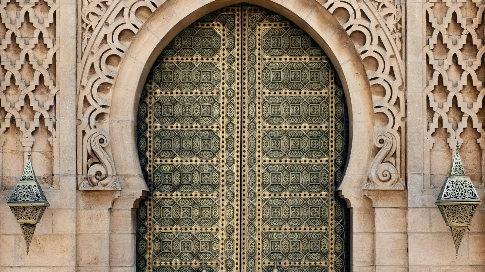 An ornate carved door in Marrakech