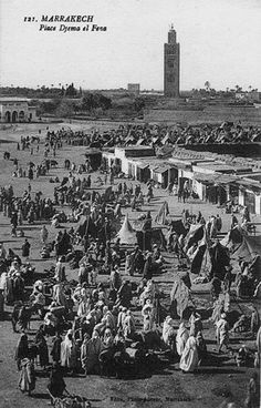 Jemaa el-Fnaa and the Koutoubia, early 20th century