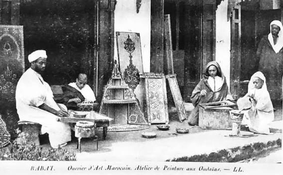 Moroccan artisans at work, early 20th century